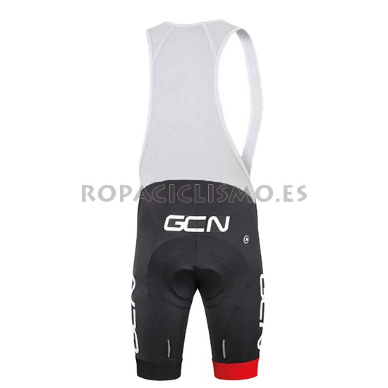 2018 Maillot Gcn Tirantes Mangas Cortas Negro y Rojo